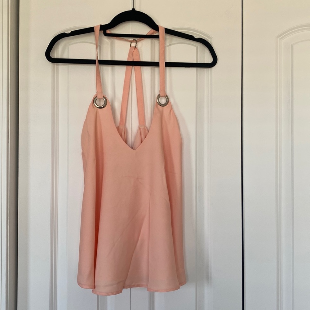 ILY baby pink flowy tank top
